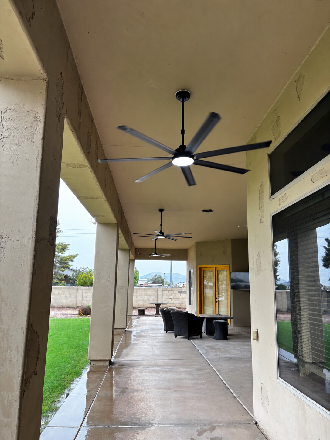 Three outdoor fans on a job site in Buckeye, AZ